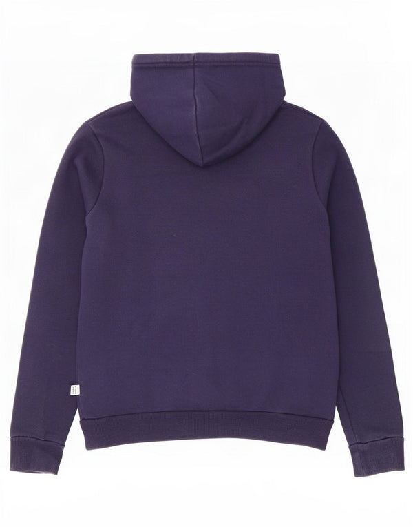 Puma Womens Graphic Hoodie Jumper UK 10 Small Navy Blue Cotton