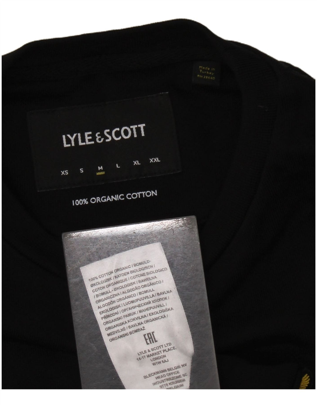 Męska bluza dresowa LYLE & SCOTT, średnia czarna, bawełniana