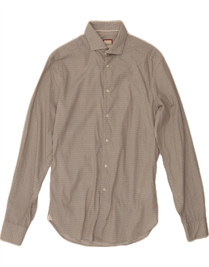 CAMICISSIMA Mens Abstract Pattern Shirt Size 15 38 Medium Grey Cotton Vintage Camicissima and Second-Hand Camicissima from Messina Hembry 
