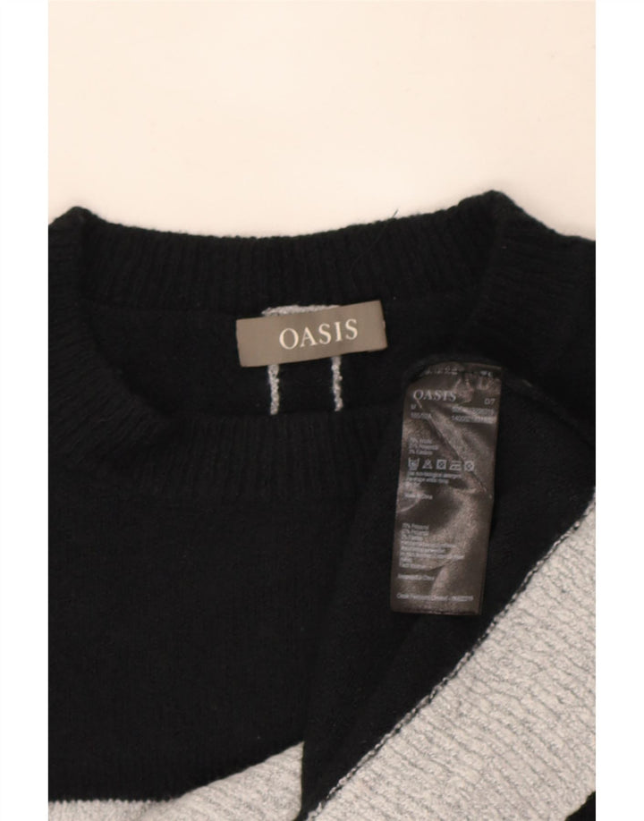 Sweter damski Oasis z okrągłym dekoltem UK 14, średni czarny akryl w paski