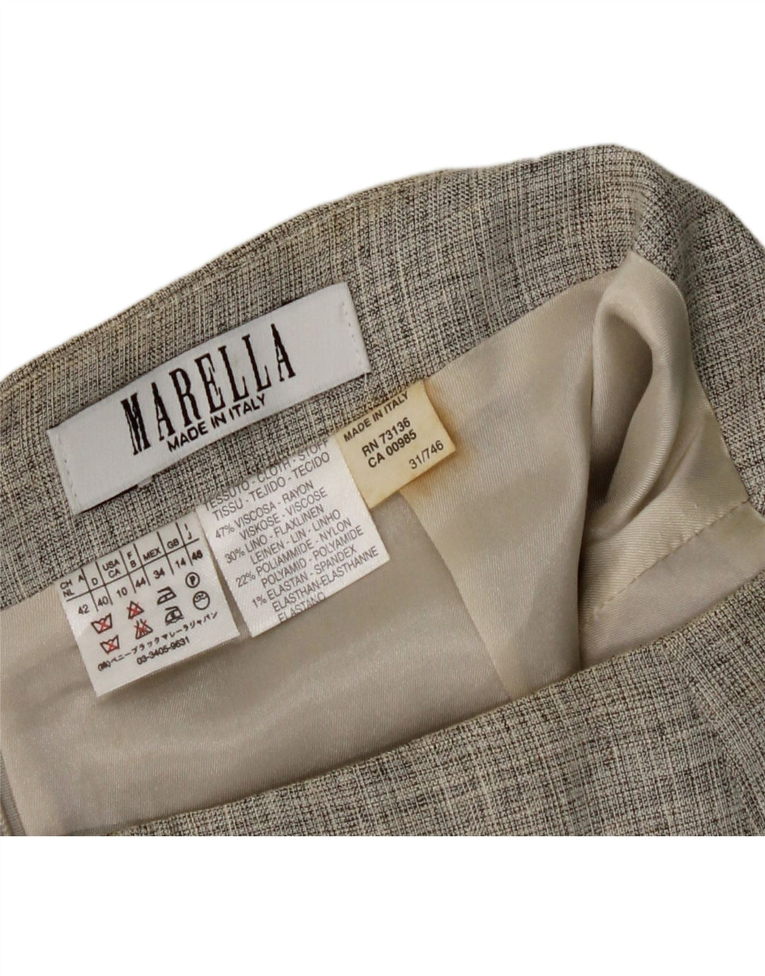 MARELLA Womens Pencil Skirt UK 14 Large W30  Grey Viscose