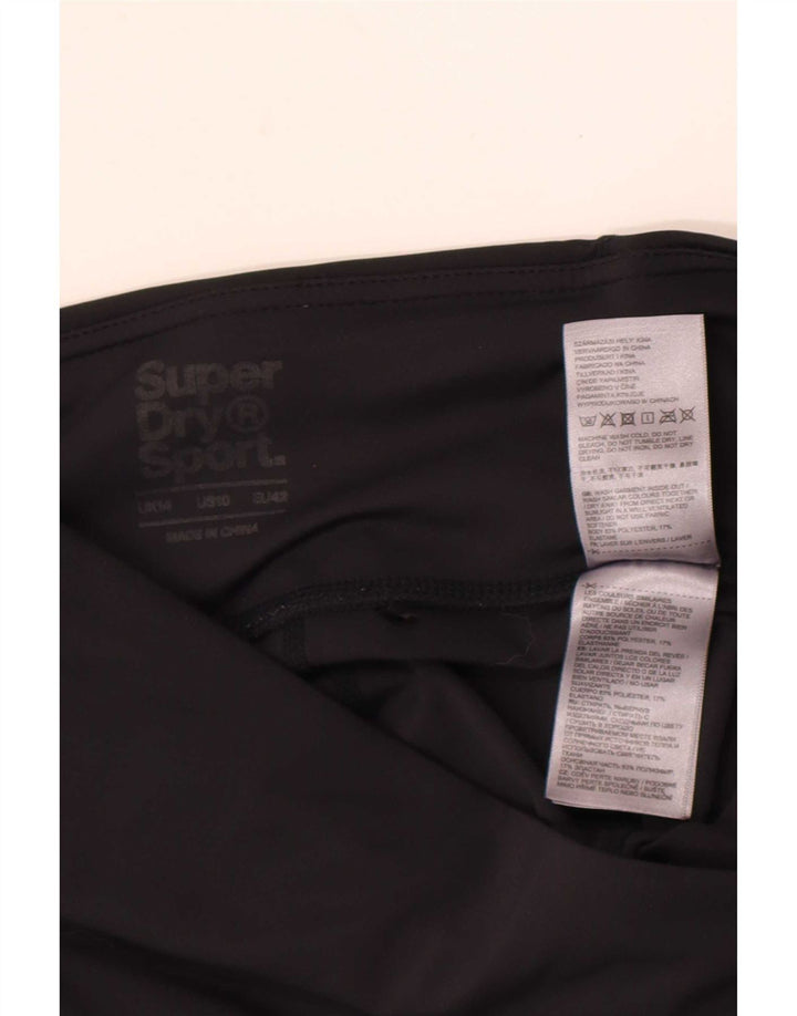 Damskie legginsy Superdry Graphic UK 14, duże, czarne, poliestrowe