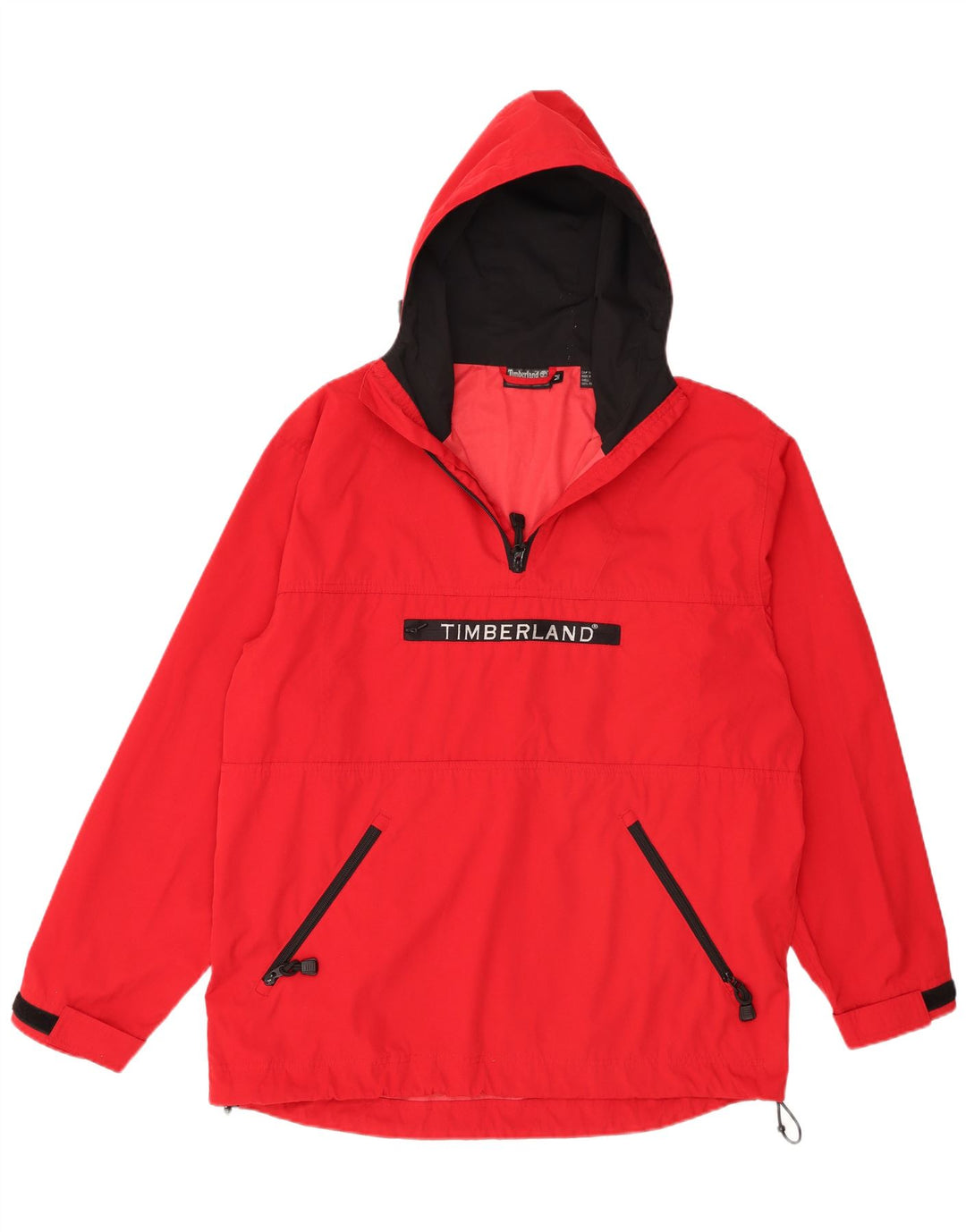 Męska kurtka Anorak z kapturem i grafiką Timberland UK 38, średni czerwony poliester