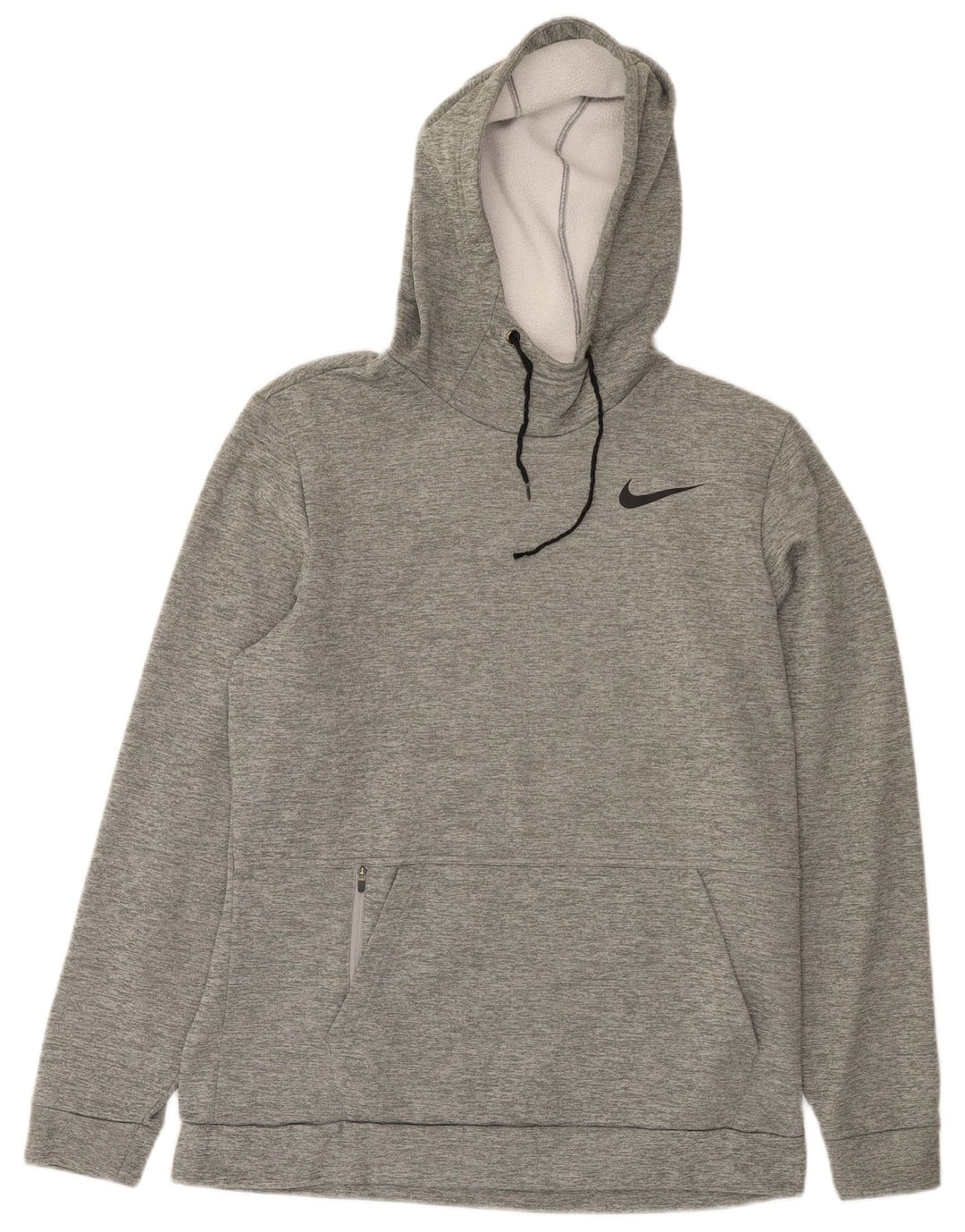 Męska bluza z kapturem Nike Dri Fit Standard Fit, średnioszara, poliestrowa w cętki