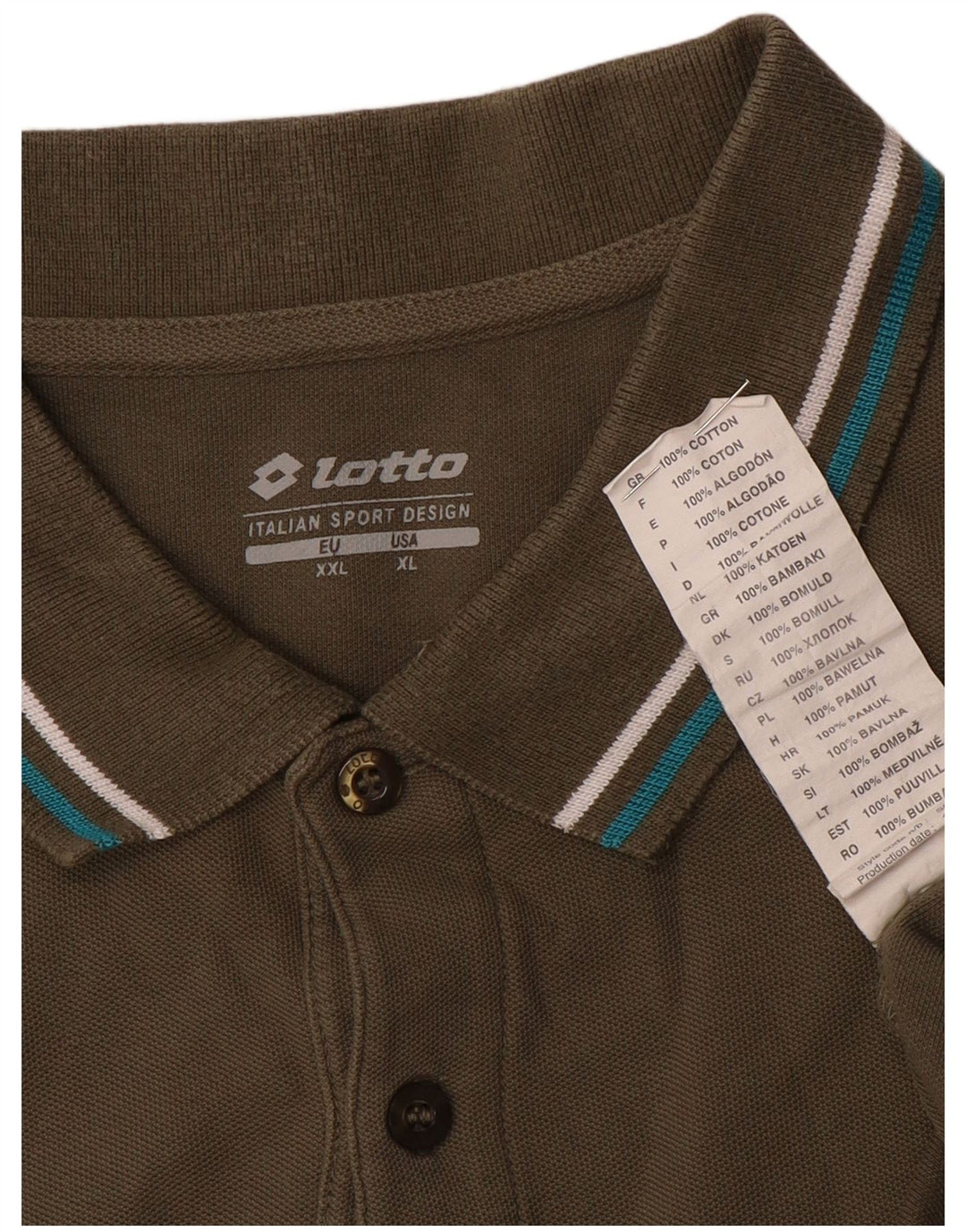 Męska koszulka polo Lotto XL, bawełniana khaki