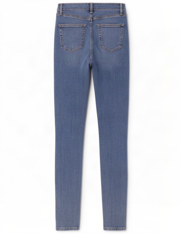 Topshop Damskie jeansy skinny Jamie Distressed W30 L33 Niebieskie, bawełniane