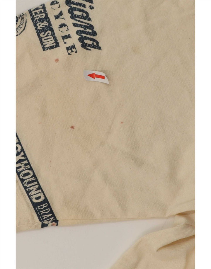 Męska koszulka polo Foxhound z grafiką, średnio beżowa, bawełniana w stylu retro