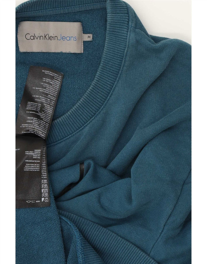Męska bluza z grafiką Calvin Klein Jeans, średnioniebieska, bawełniana