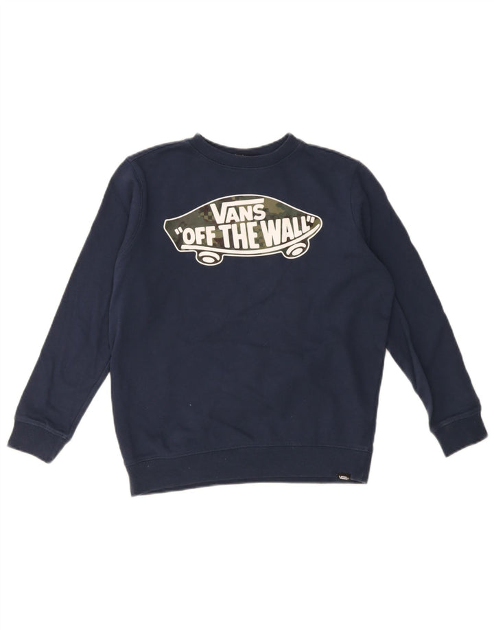 Chłopięca bluza z grafiką Vans, 7-8 lat, mała, granatowa, bawełniana
