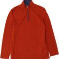 IZOD Mens Zip Neck Sweatshirt Jumper Large Orange Flecked Polyester Vintage Izod and Second-Hand Izod from Messina Hembry 