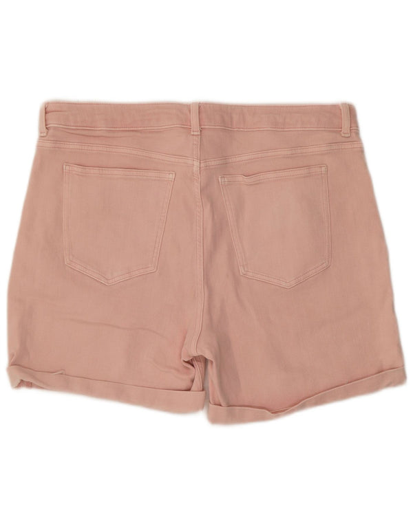 Marks & Spencer Damskie spodenki jeansowe z wysokim stanem UK 16, duże, W36, różowe, bawełniane