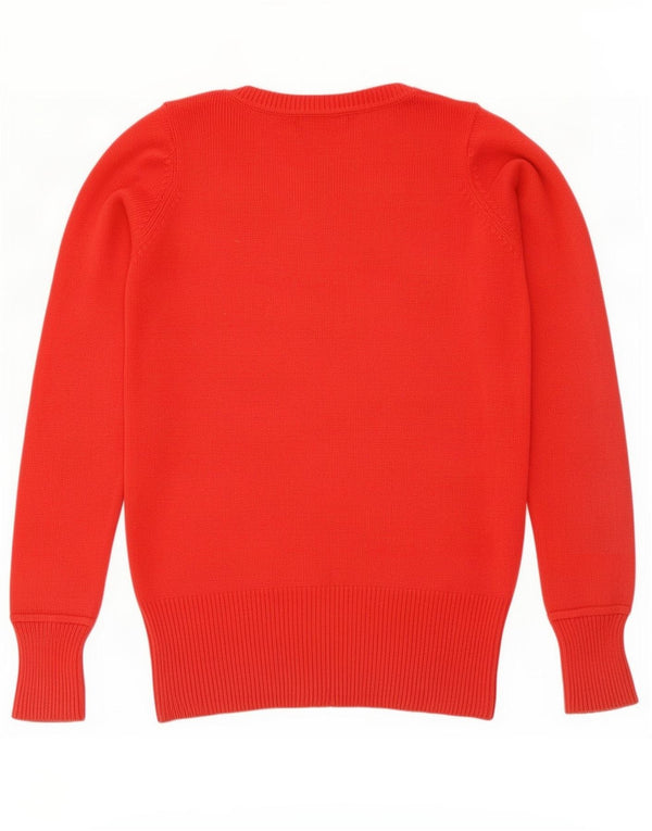 Sweter damski Zara z dekoltem w kształcie litery V, UK 12, średni czerwony, bawełniany