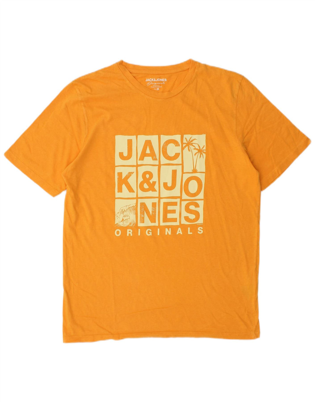 Męska koszulka z grafiką Jack & Jones, średnia, pomarańczowa bawełna