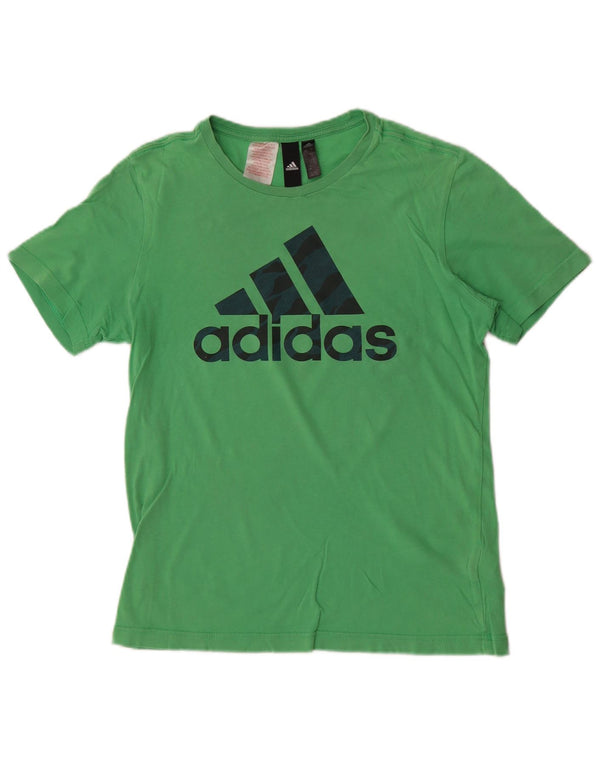 Chłopięca koszulka z grafiką Adidas, 13-14 lat, zielona bawełna