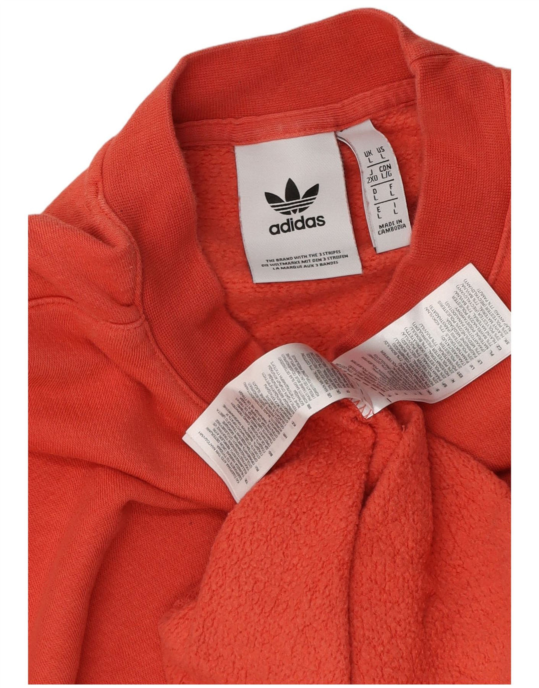 Adidas Męska bluza z grafiką, duża, pomarańczowa, bawełniana