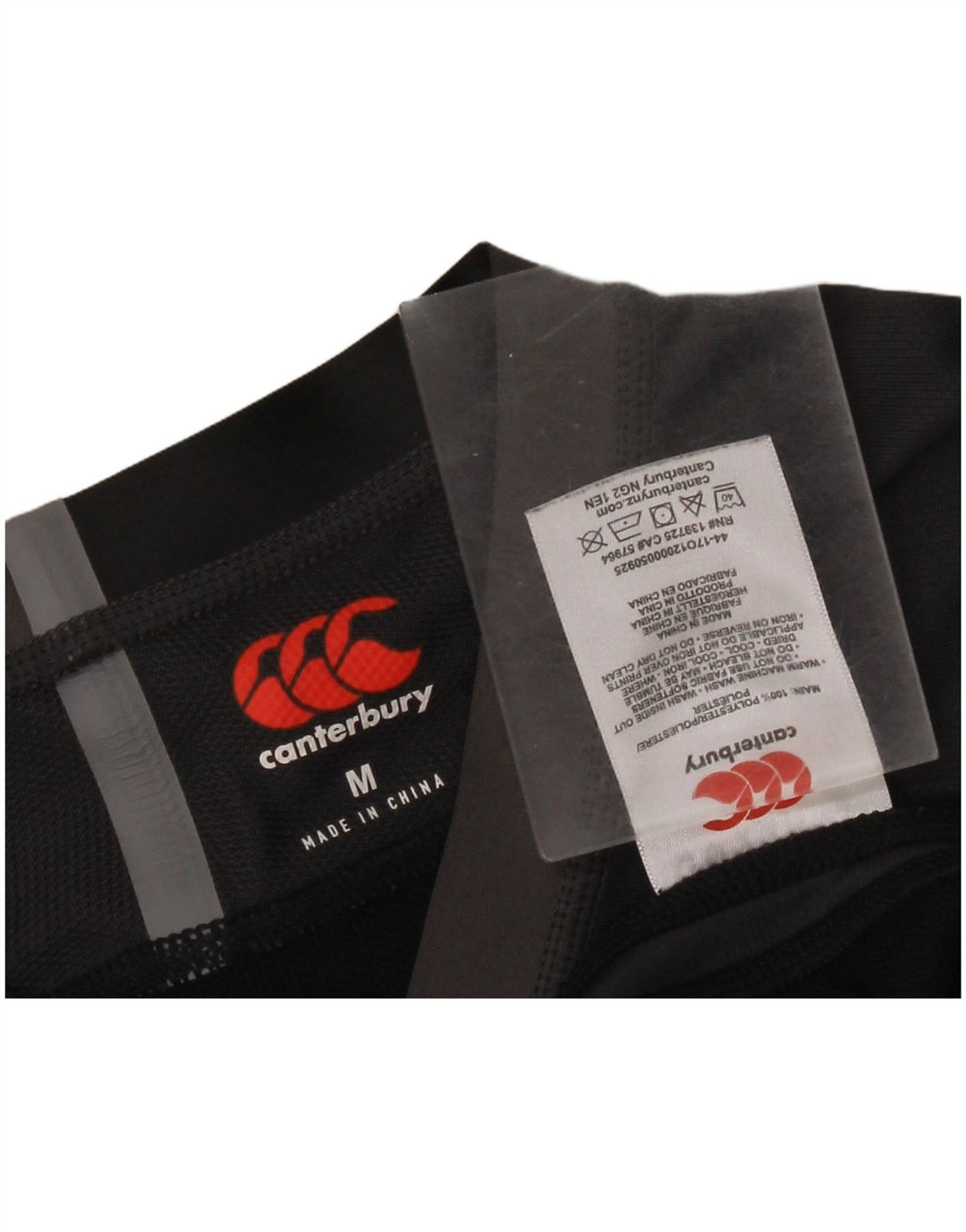 Męski T-shirt z grafiką Canterbury, średni czarny poliester w blokach kolorystycznych