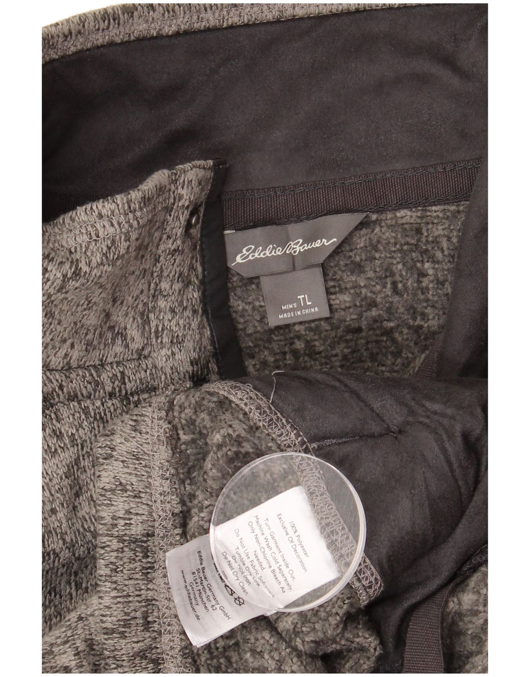 Męski sweter z wysokim dekoltem Eddie Bauer, duży, szary, nakrapiany