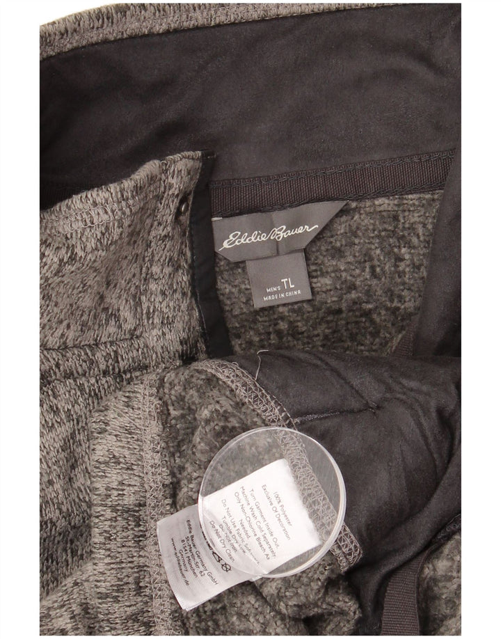 Męski sweter z wysokim dekoltem Eddie Bauer, duży, szary, nakrapiany