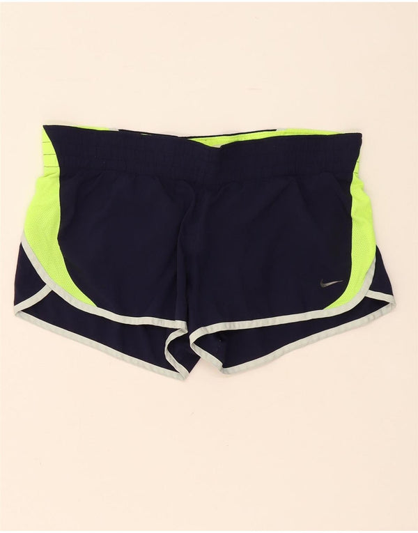 Damskie spodenki sportowe Nike Regular UK 14, średnie granatowe, sportowe z blokami kolorów