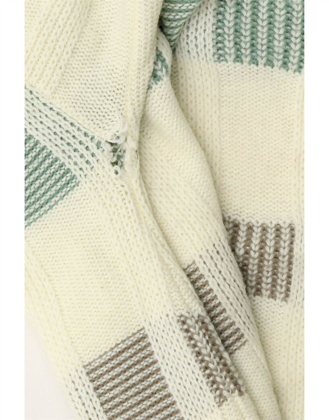 LONDON FOG Męski sweter z dekoltem w kształcie litery V, małe, akrylowe paski w kolorze złamanej bieli