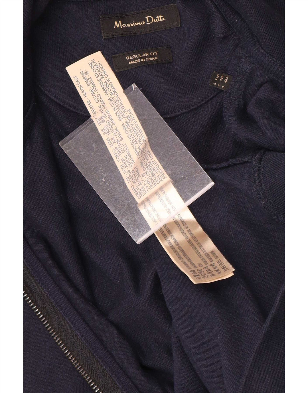Męska kurtka dresowa Massimo Dutti o regularnym kroju, duża, granatowa, bawełniana