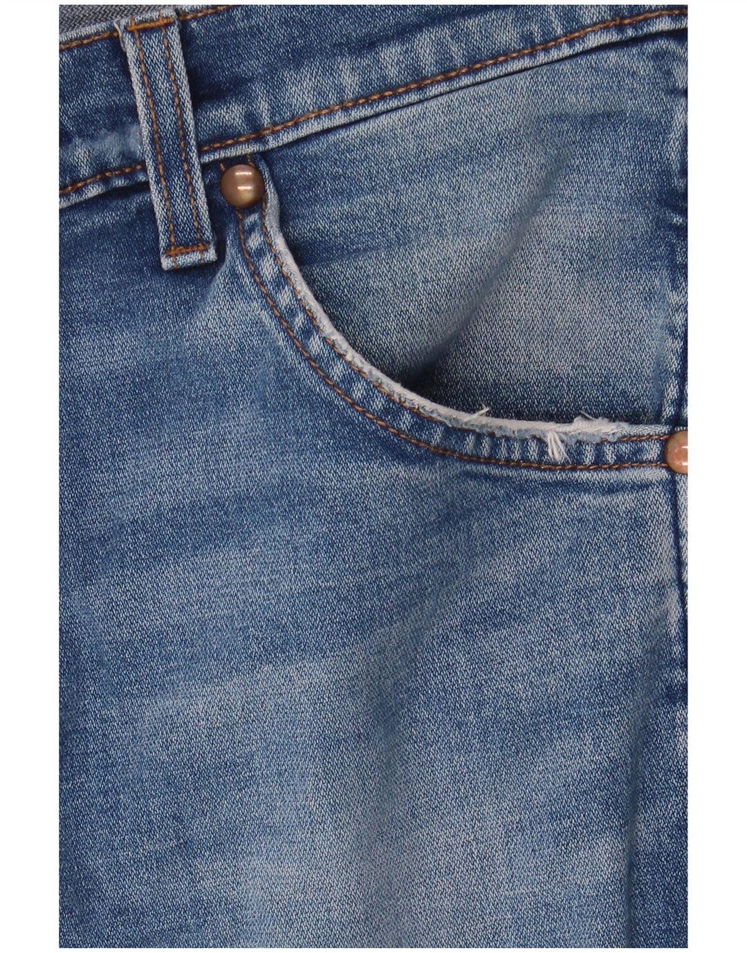 Wrangler Męskie proste dżinsy W33 L32 Niebieskie bawełniane