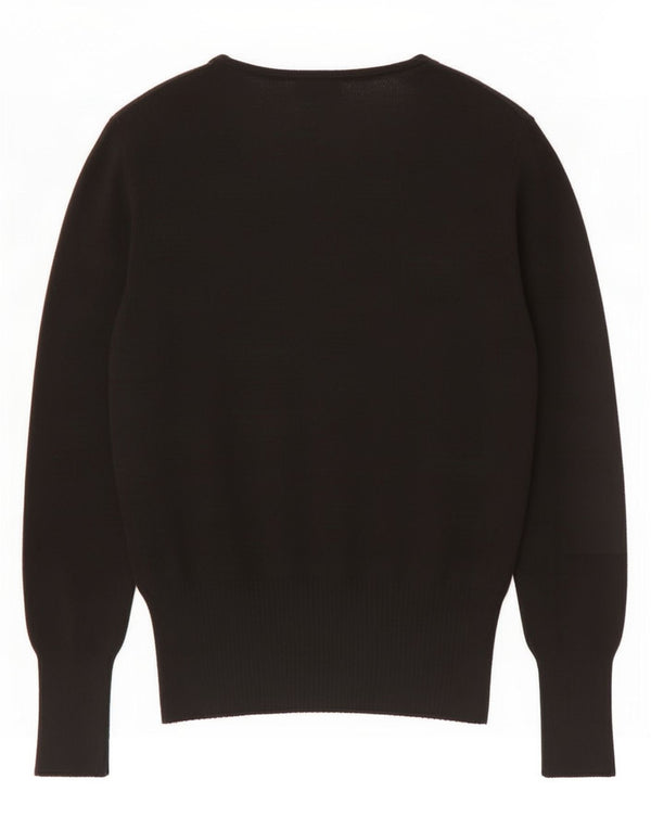 Marks & Spencer Damski sweter rozpinany UK 12, średni czarny, kwiatowy, wiskoza