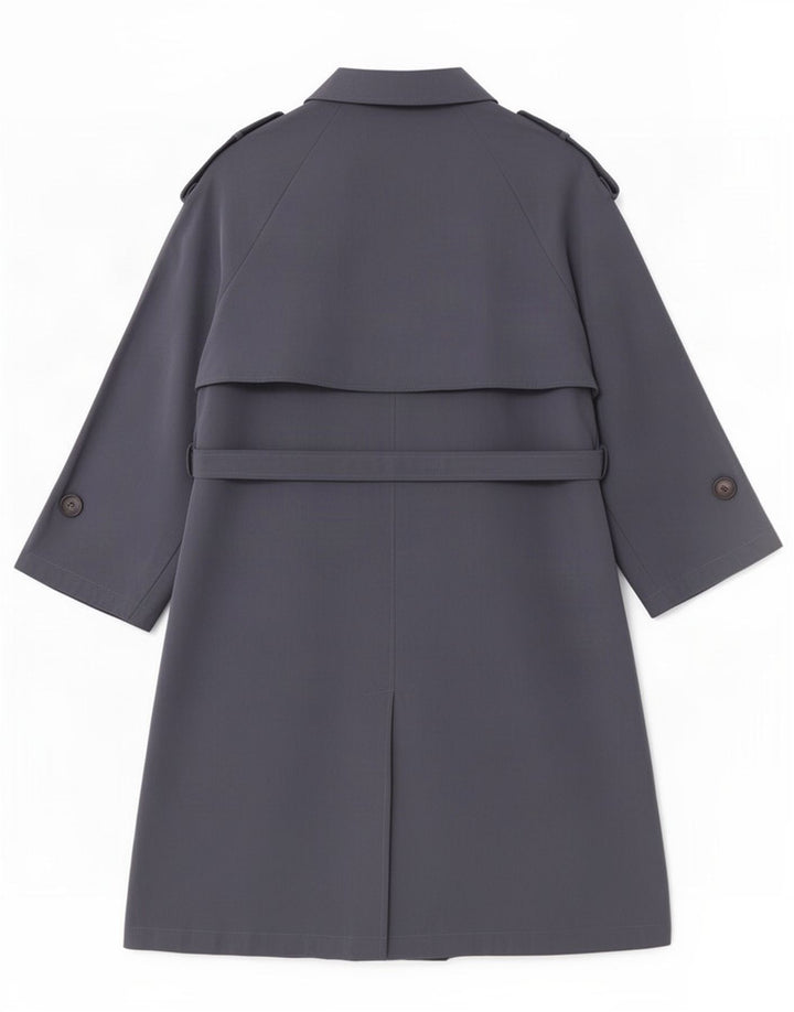 Damski trencz oversize z rękawem 3/4 Zara UK 10 Small Grey