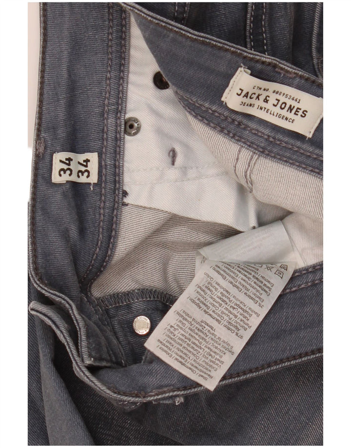 Męskie jeansy Jack & Jones Tim Slim W34 L34 Szara bawełna