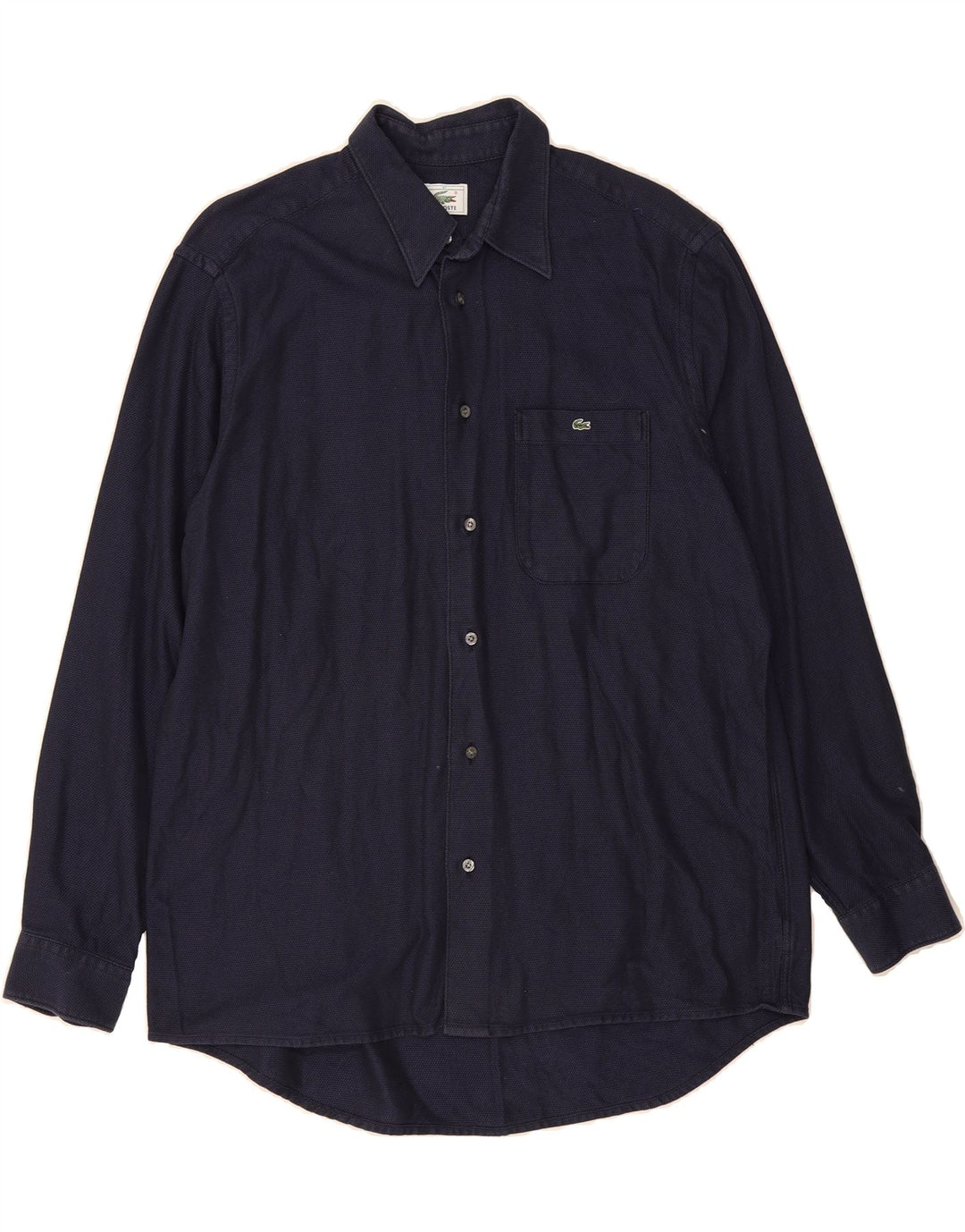 LACOSTE Mens Shirt Size 41 Medium Navy Blue Cotton Vintage Lacoste and Second-Hand Lacoste from Messina Hembry 