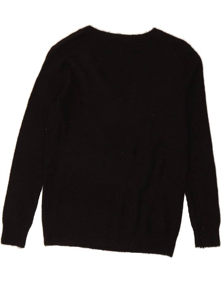 OASIS Womens Oversized V-Neck Jumper Sweater UK 10 Small Black Spotted Vintage Oasis and Second-Hand Oasis from Messina Hembry 