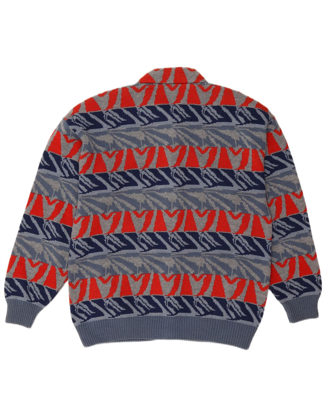 Sweter męski Settebello, duży, niebieski, geometryczny, wełniany