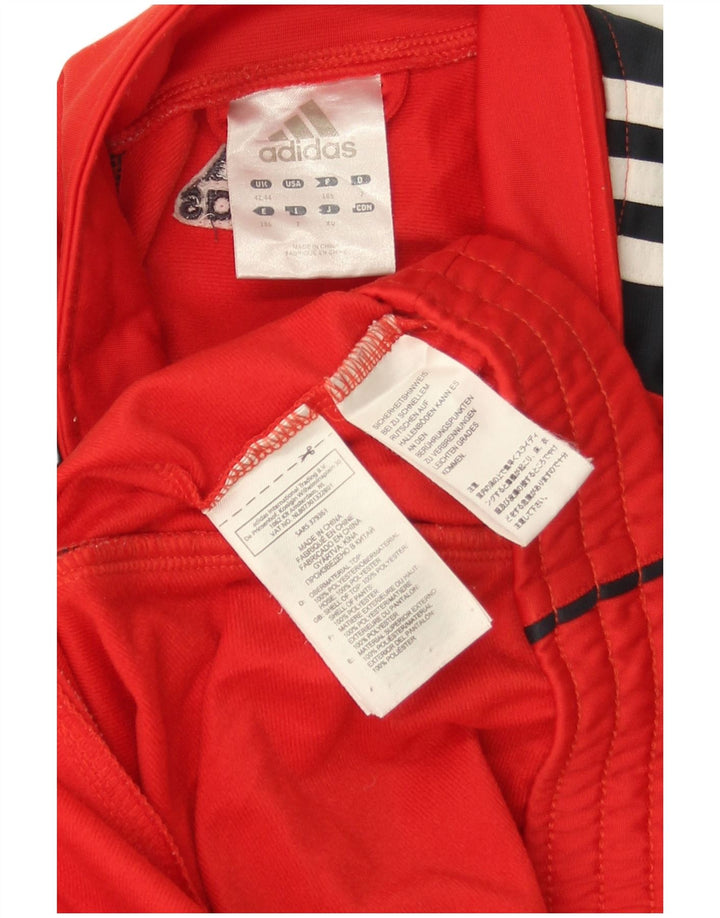 Adidas Męska bluza dresowa UK 42/44 Duży czerwony poliester z blokami kolorów