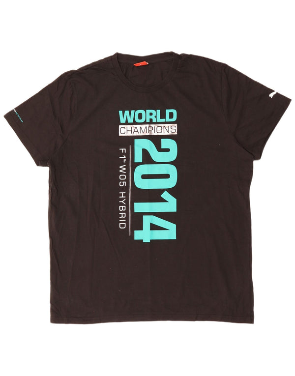 Męska koszulka z grafiką Puma, 2XL, czarna, bawełniana