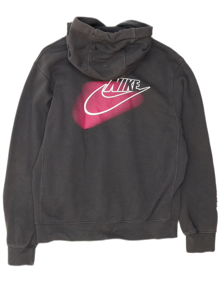 Męski sweter z kapturem Nike z grafiką, mały, szary, bawełniany