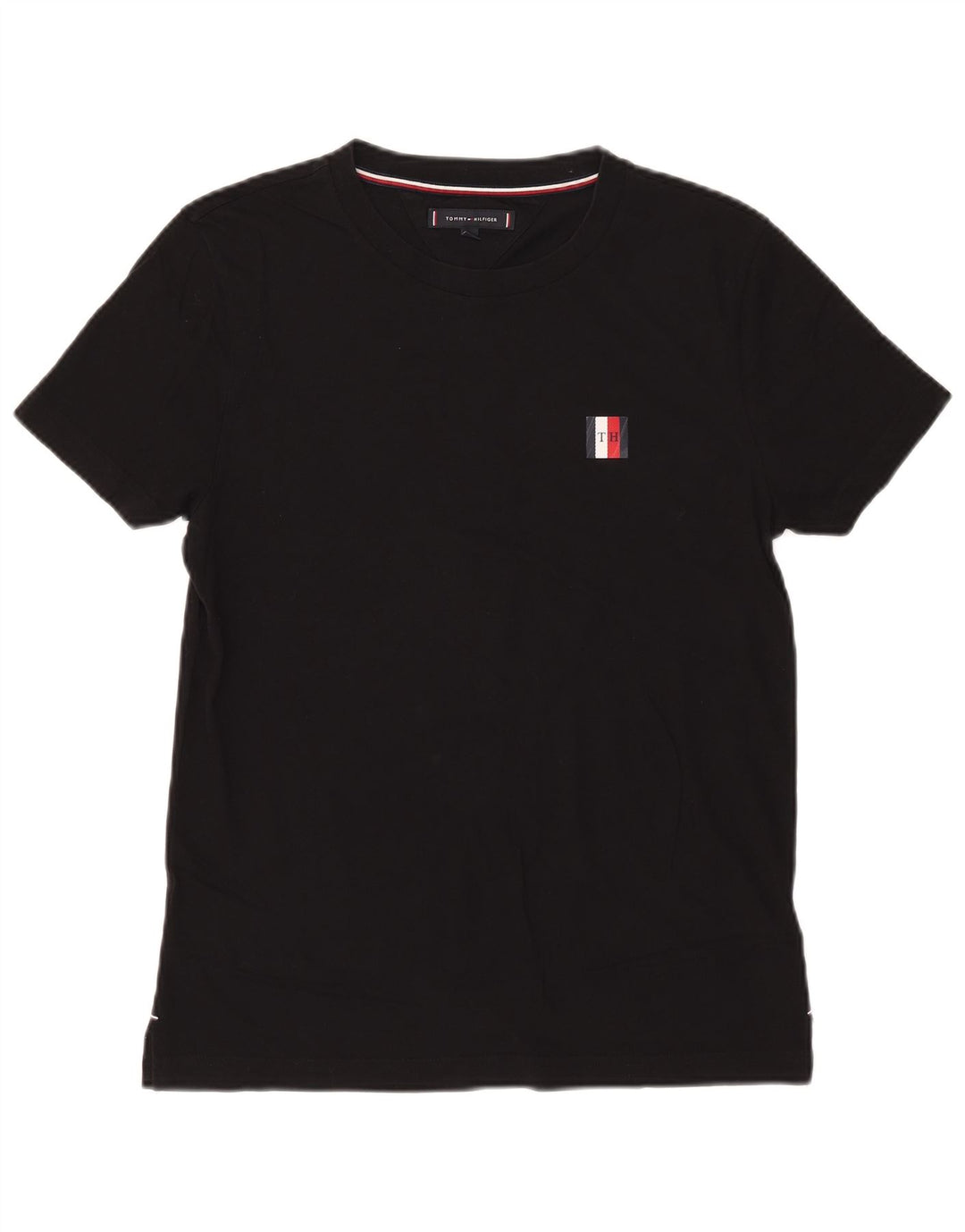 T-shirt męski Tommy Hilfiger Top, średnio czarny, bawełniany