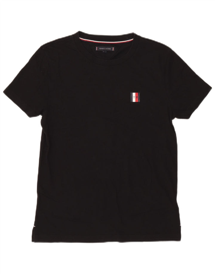 T-shirt męski Tommy Hilfiger Top, średnio czarny, bawełniany
