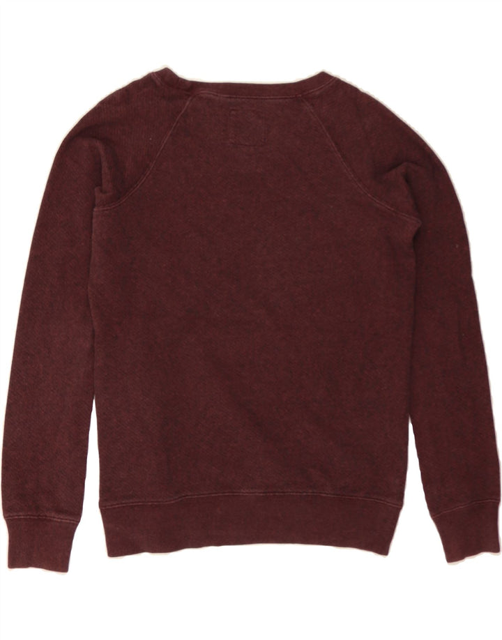 JACK WILLS Womens Oversized Sweatshirt Jumper UK 8 Small Maroon Flecked Vintage Jack Wills and Second-Hand Jack Wills from Messina Hembry 