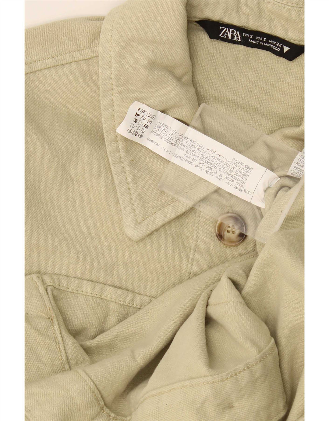 Damska koszula dżinsowa oversize Zara UK 10 Small, beżowa, bawełniana