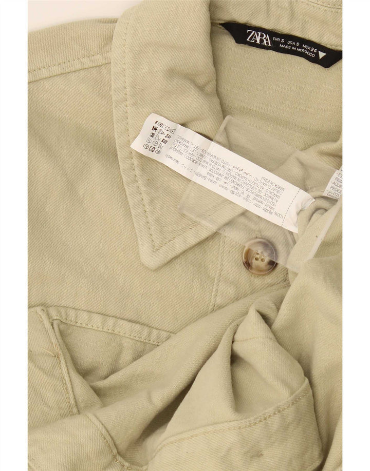 Damska koszula dżinsowa oversize Zara UK 10 Small, beżowa, bawełniana