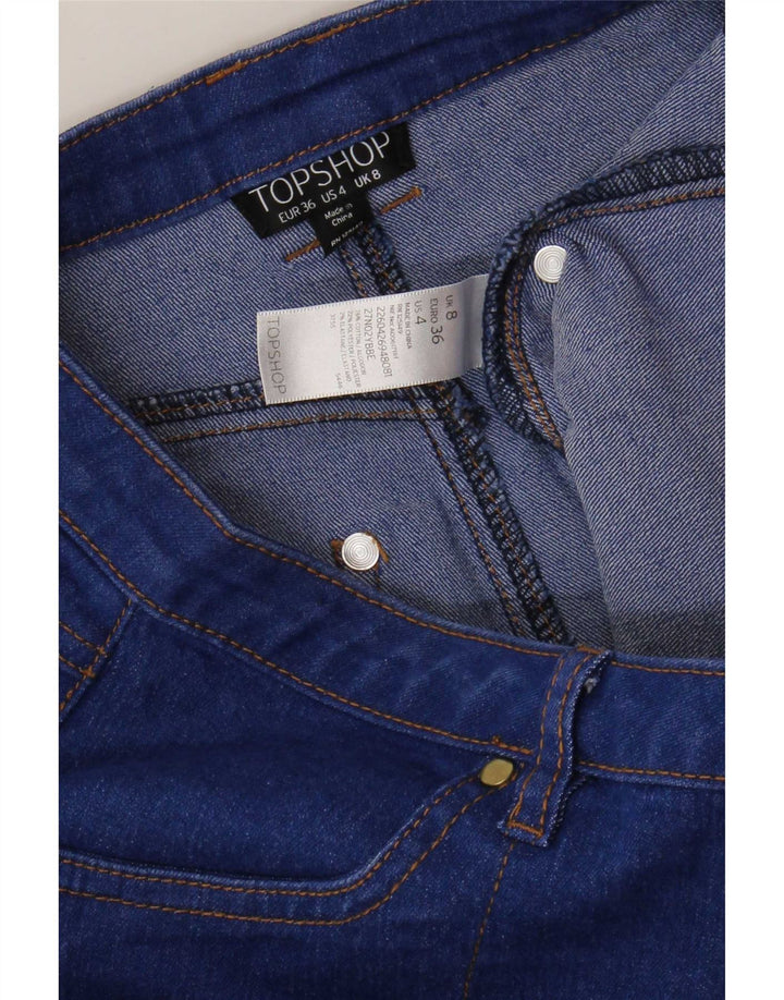 Topshop Damska mini spódniczka dżinsowa UK 8 Small W26 Niebieski poliester
