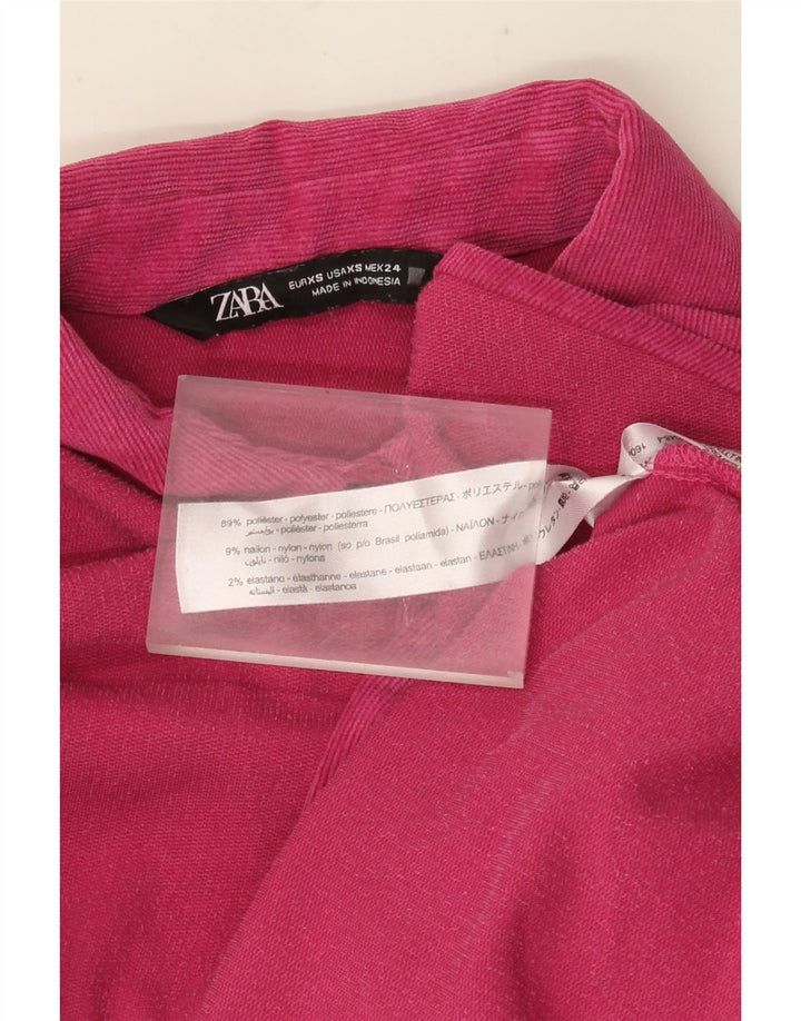 Damska koszula flanelowa oversize Zara UK 6 XS, różowa, poliestrowa