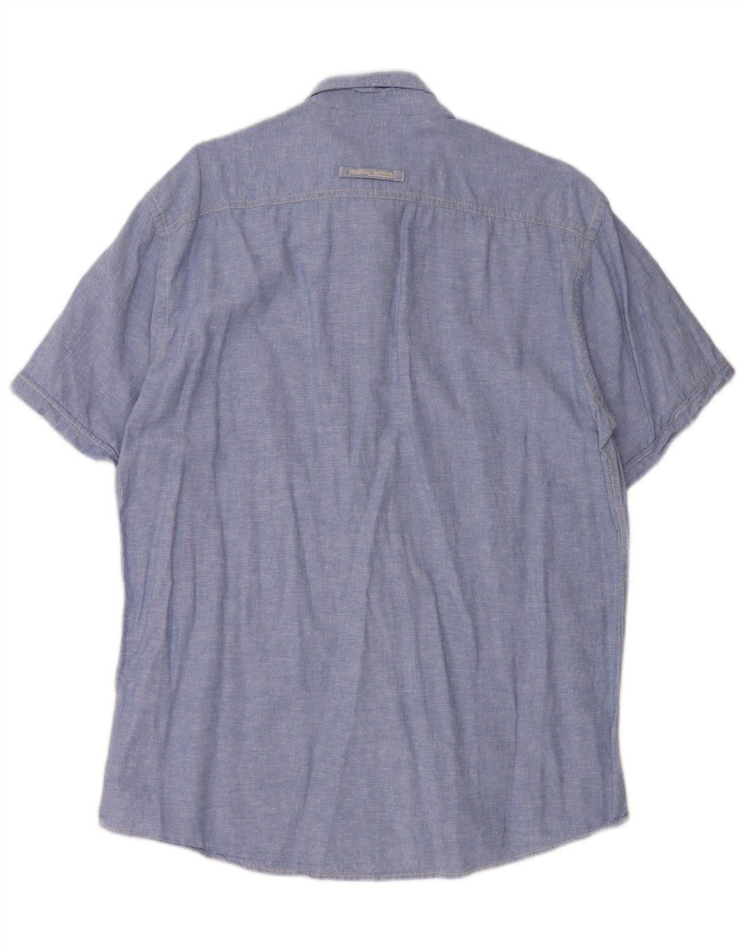 Koszula męska z krótkim rękawem i regularnym krojem CAMEL ACTIVE, duża, niebieska, lniana w plamki