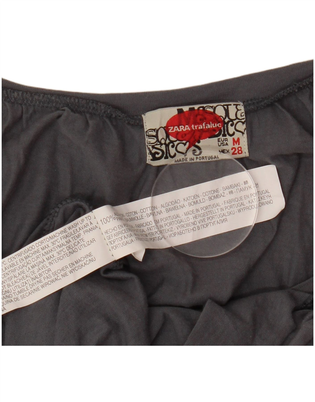 Damska bluzka ZARA Trafaluc z rękawem 3/4, UK 12, średnia szara bawełna