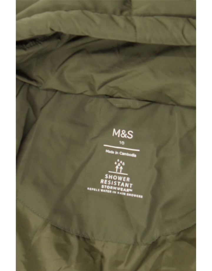 Marks & Spencer Damska kurtka z kapturem, oversize, wyściełana UK 10, mała, zielona