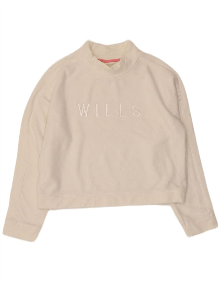 Damska bluza Jack Wills Crop Graphic Jumper UK 14, duża biała