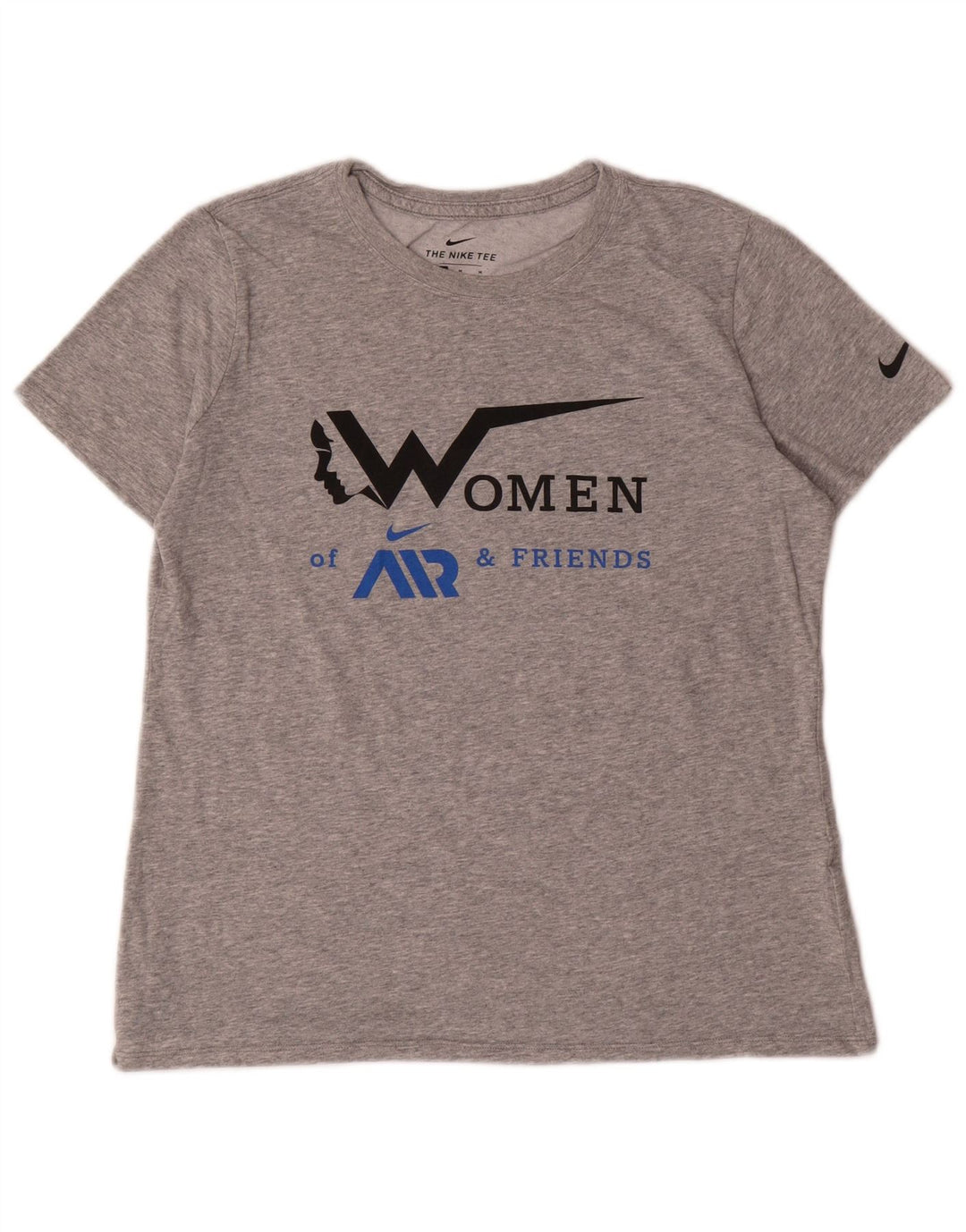 Damski T-shirt NIKE Dri Fit Graphic Top UK 14, średnioszary, bawełniany