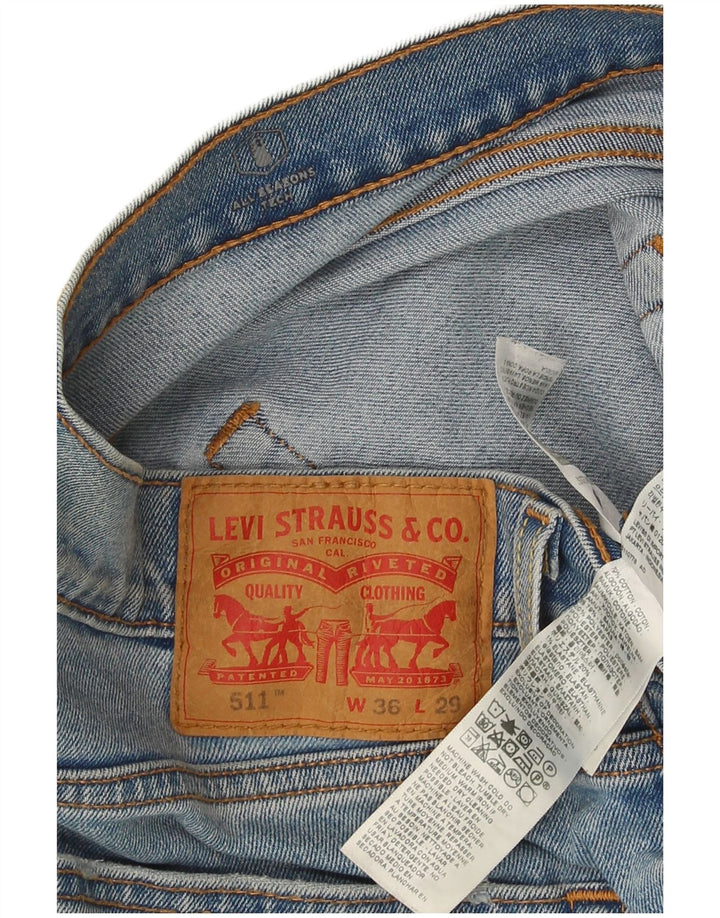 Męskie jeansy Levi's 511 Slim W36 L29 Niebieska bawełna