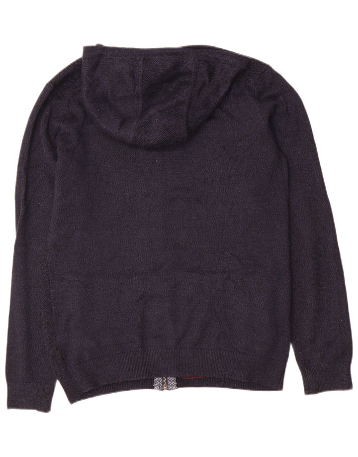 Męski sweter rozpinany z kapturem i zamkiem Ted Baker, rozmiar 2, mały, granatowy