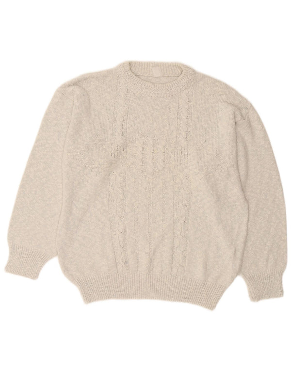 Sweter damski w stylu vintage z okrągłym dekoltem UK 18 XL, szary